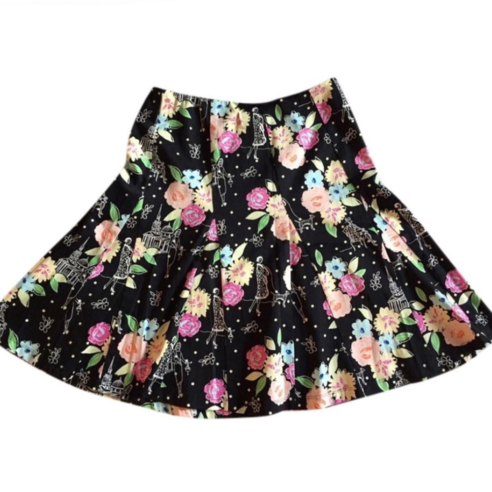 Elliott Lauren Parisian Floral Print A-Line Skirt
